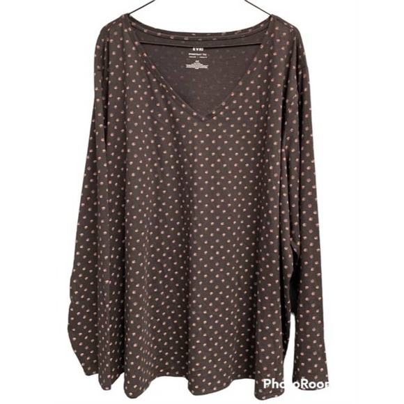 EVRI Burst Print Everyday Long Sleeve Tee Size 4X - Picture 1 of 3